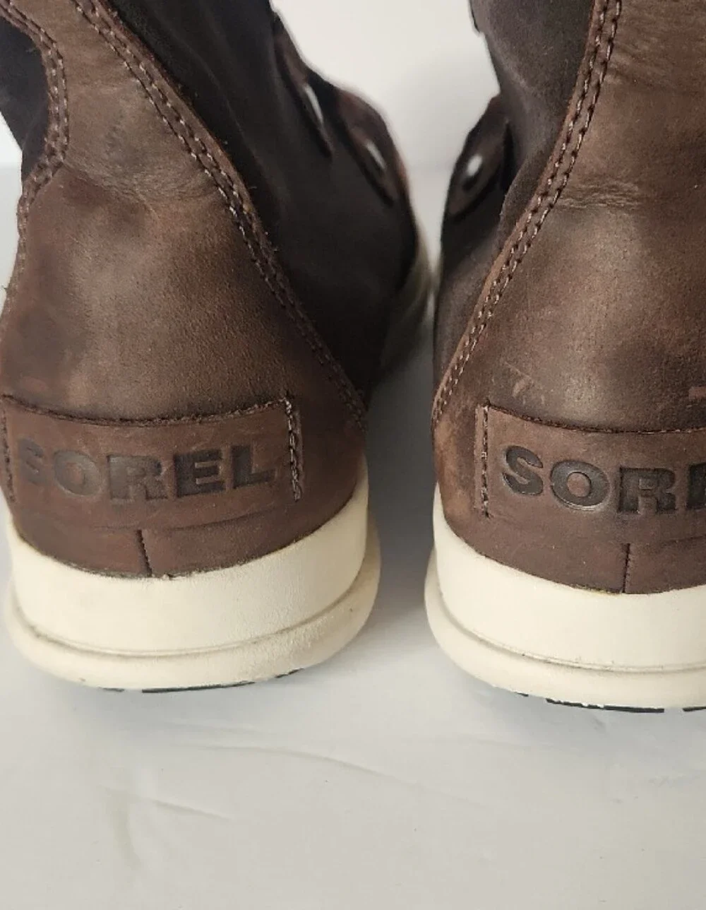 Sorel Explorer Joan Brown Faux-Fur Trim Lace-Up Winter Boots Size 10